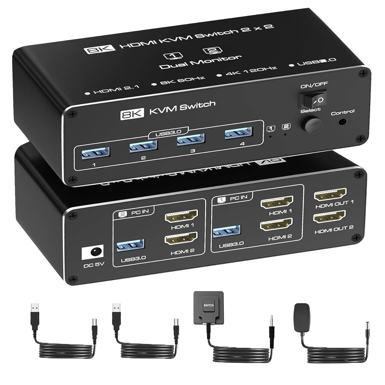 Amazon.co.jp: 【8K デュアルモニター】HDMI KVM 切替器 2PC